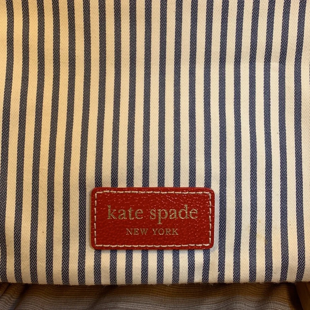 NWT Kate Spade canvas navy stripe tote foldable